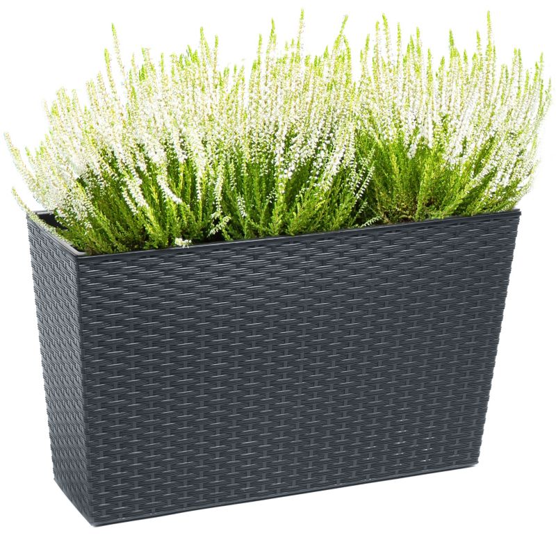 Doniczka Deco4Home Rattan skrzynka kwietnik antracyt 50x58cm 1 szt.