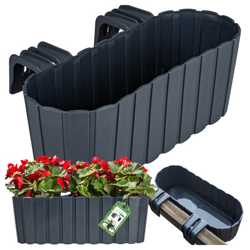 Doniczka Deco4Home skrzynka balkonowa antracyt 38,5cm 1 szt.