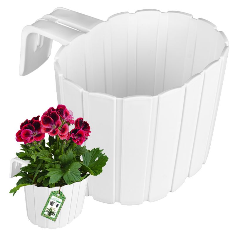 Doniczka Deco4Home skrzynka balkonowa biała 19,5cm 1 szt.