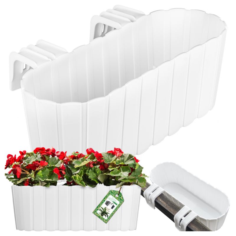 Doniczka Deco4Home skrzynka balkonowa biała 38,5cm 1 szt.