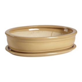 Doniczka do bonzai z podstawką owalna 25 cm