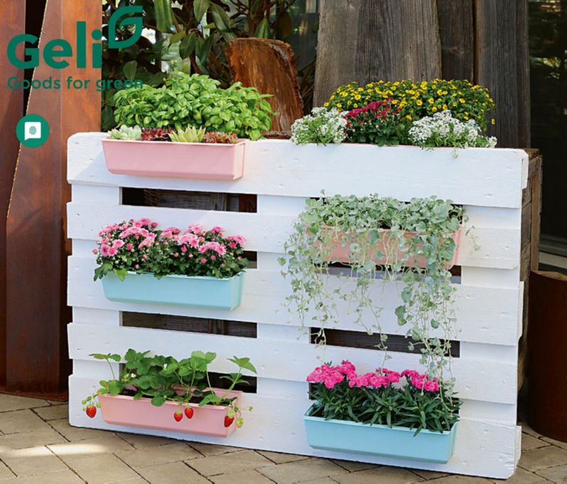 Doniczka Geli na palety 37cm antracyt 1szt