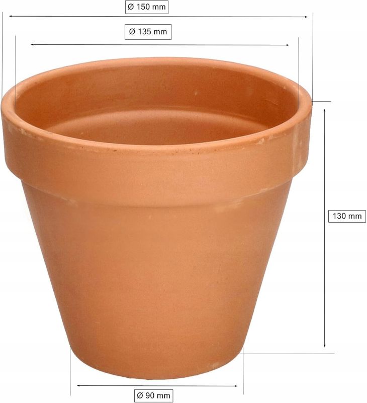 Doniczka gliniana KOTARBAU ceramiczna terakota 15 cm 4 szt.