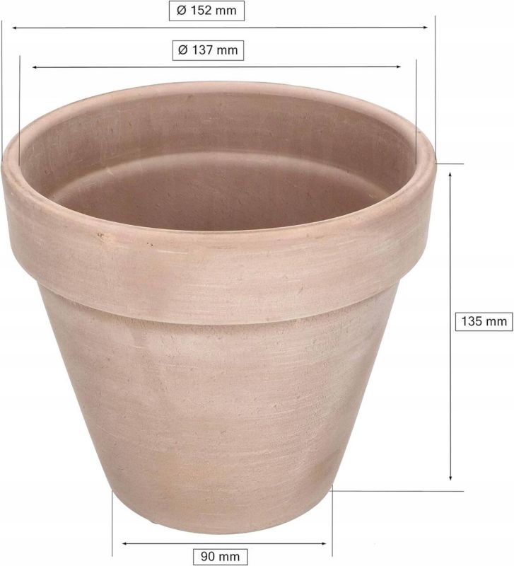 Doniczka gliniana KOTARBAU terakota 15 cm 4 szt.