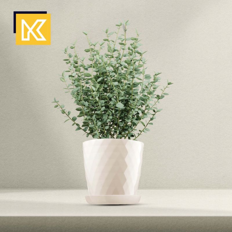 Doniczka KADAX 3x 18cm Osłonka + Podstawka Kremowa 3 szt.