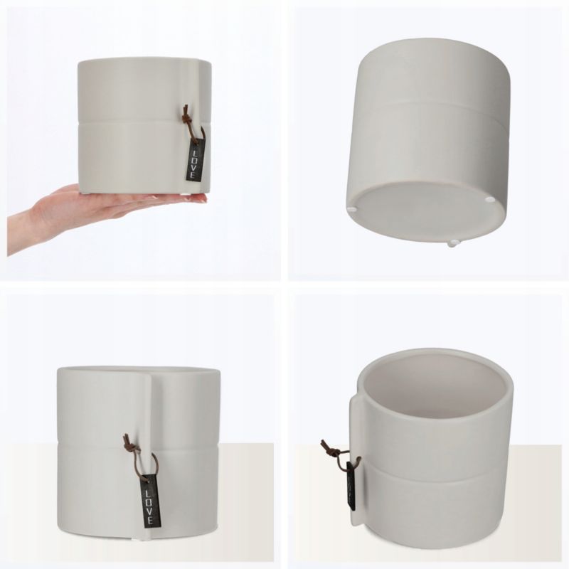 Doniczka KADAX Ceramiczna 13cm Osłonka szara 1szt.