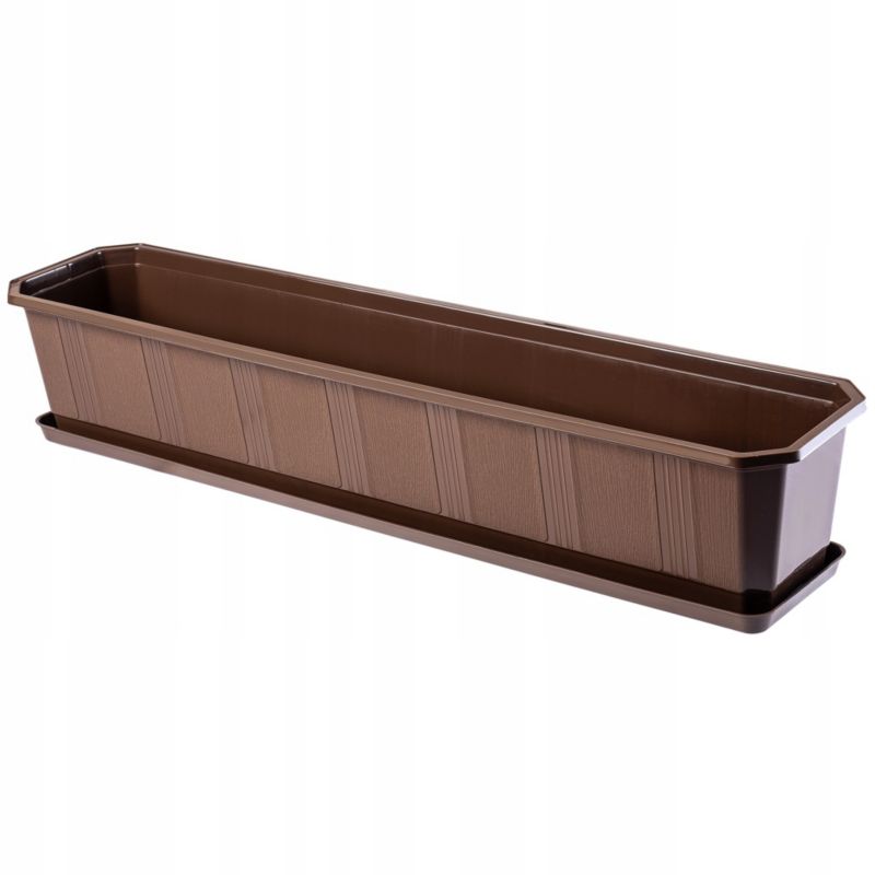 Doniczka KADAX Donica Balkonowa + Podstawka 80cm Brąz 1szt.