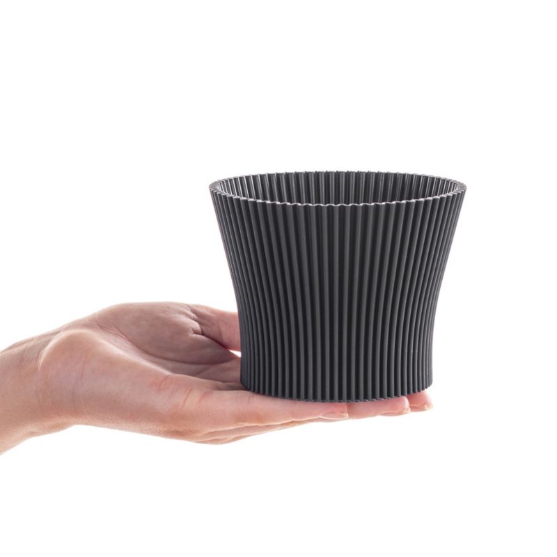 Doniczka KADAX Donica Na Kwiaty 11cm Osłonka Rośliny Kwietnik Plastikowa Czarna 1 szt.