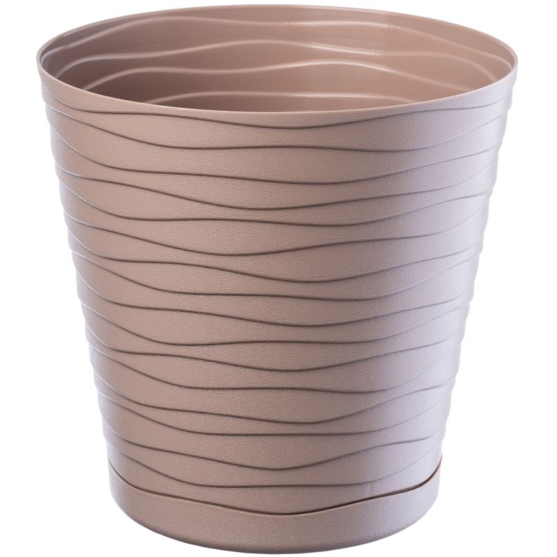 Doniczka KADAX Donica Na Kwiaty 13 cm Osłonka Z Podstawką Kwietnik Plastikowa 1 szt.