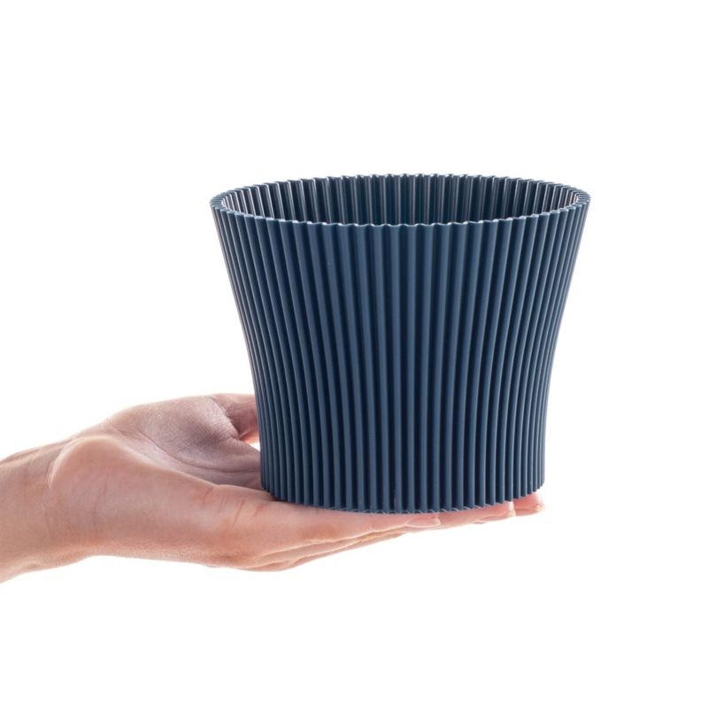 Doniczka KADAX Donica Na Kwiaty 13cm Osłonka Rośliny Kwietnik Plastikowa Granat 1 szt.
