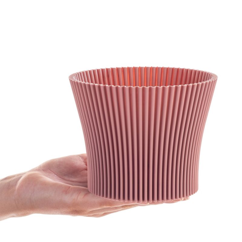 Doniczka KADAX Donica Na Kwiaty 13cm Osłonka Rośliny Kwietnik Plastikowa Różowa 1 szt.