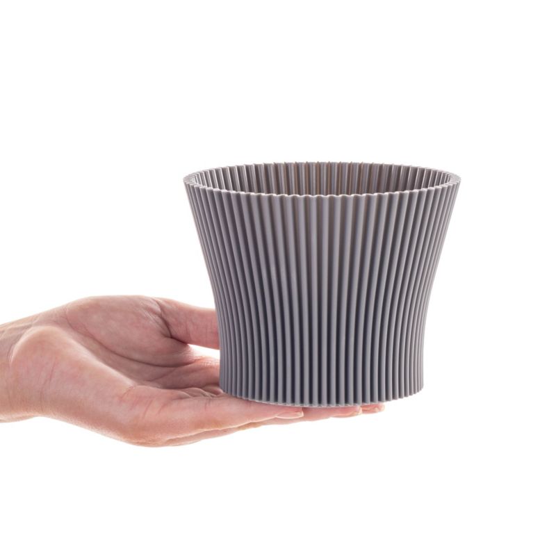 Doniczka KADAX Donica Na Kwiaty 13cm Osłonka Rośliny Kwietnik Plastikowa szara 1 szt.