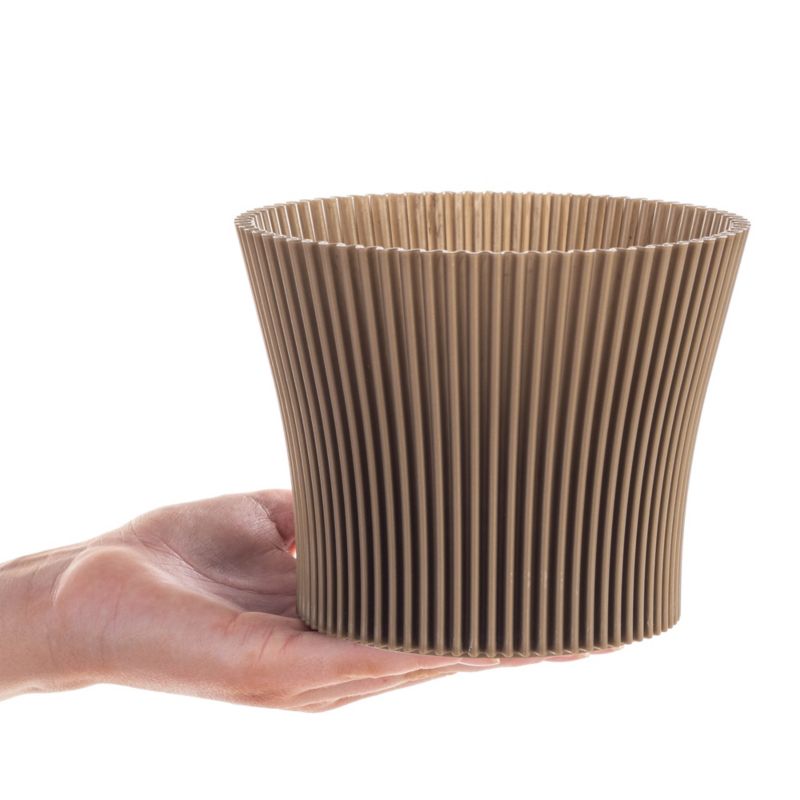 Doniczka KADAX Donica Na Kwiaty 13cm Osłonka Rośliny Kwietnik Plastikowa Złota 1 szt.