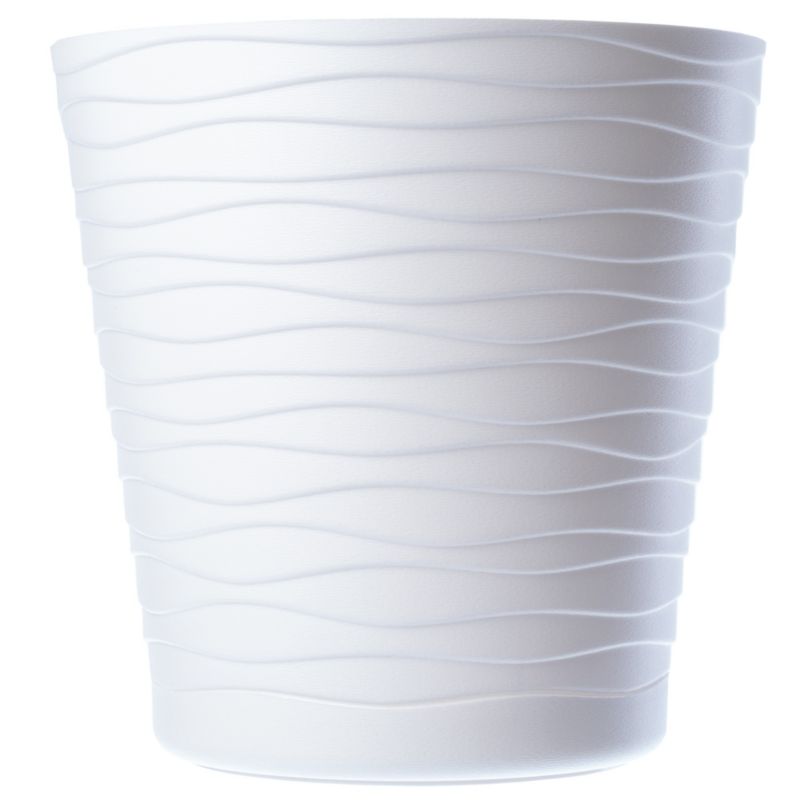 Doniczka KADAX Donica Na Kwiaty 15 cm Osłonka Z Podstawką Kwietnik Plastikowa 1 szt.