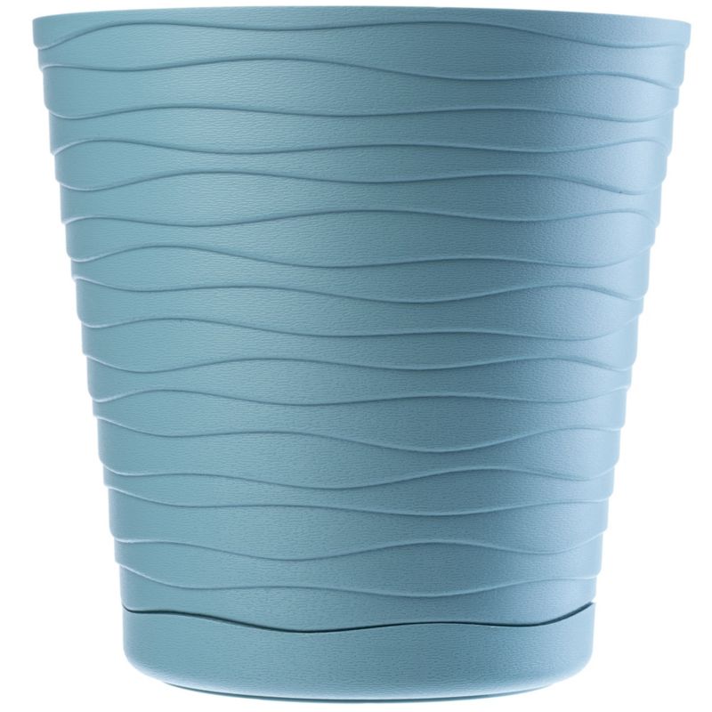 Doniczka KADAX Donica Na Kwiaty 15 cm Osłonka Z Podstawką Kwietnik Plastikowa 1 szt.
