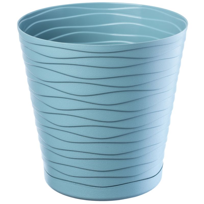 Doniczka KADAX Donica Na Kwiaty 15 cm Osłonka Z Podstawką Kwietnik Plastikowa 1 szt.