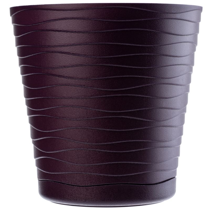Doniczka KADAX Donica Na Kwiaty 15 cm Osłonka Z Podstawką Kwietnik Plastikowa 1 szt.