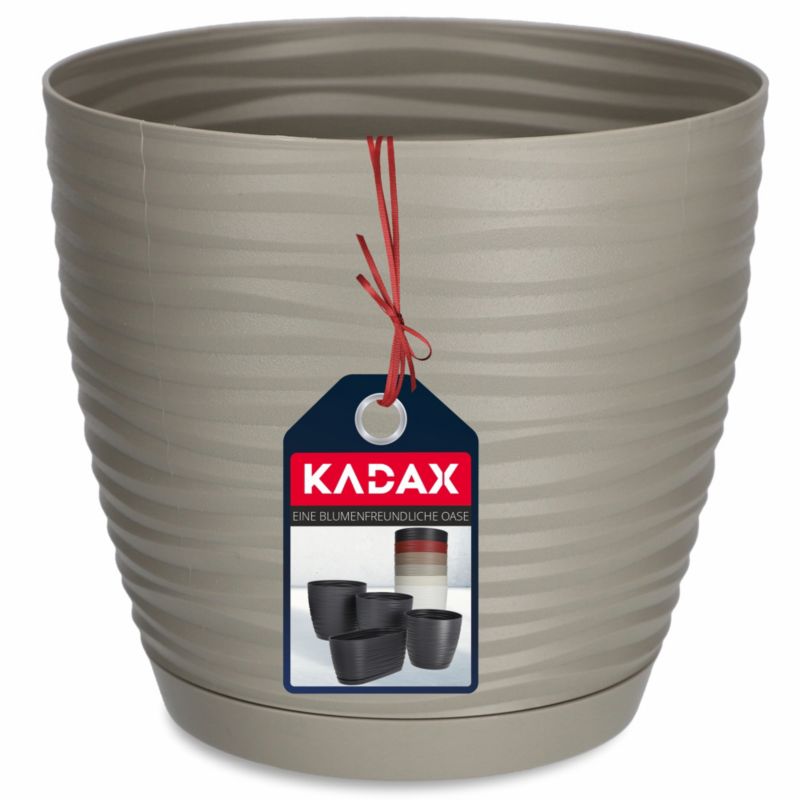 Doniczka KADAX Donica Na Kwiaty 15cm Osłonka Okrągła Kwietnik Plastikowa szara 1 szt.