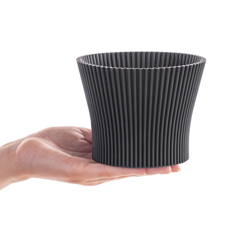 Doniczka KADAX Donica Na Kwiaty 15cm Osłonka Rośliny Kwietnik Plastikowa Czarna 1 szt.