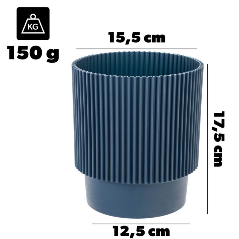 Doniczka KADAX Donica Na Kwiaty 15cm Osłonka Rośliny Kwietnik Plastikowa Granat 1 szt.