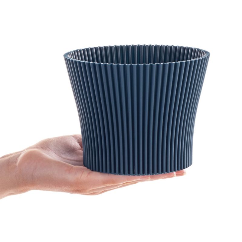 Doniczka KADAX Donica Na Kwiaty 15cm Osłonka Rośliny Kwietnik Plastikowa Granat 1 szt.