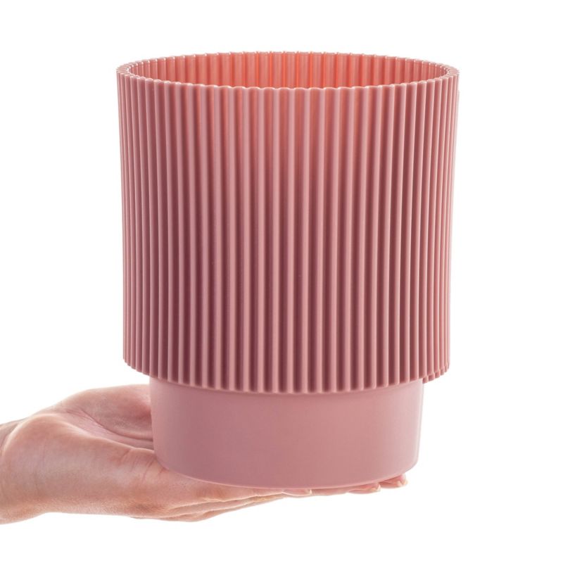 Doniczka KADAX Donica Na Kwiaty 15cm Osłonka Rośliny Kwietnik Plastikowa Różowy 1 szt.