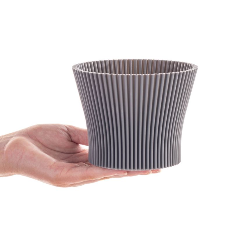 Doniczka KADAX Donica Na Kwiaty 15cm Osłonka Rośliny Kwietnik Plastikowa szara 1 szt.