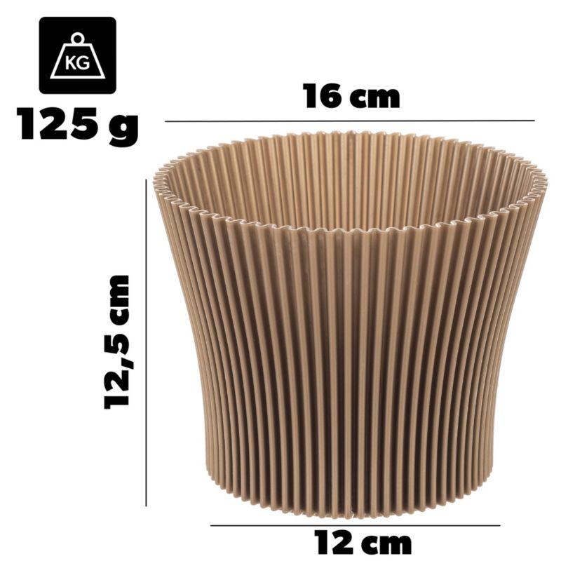 Doniczka KADAX Donica Na Kwiaty 15cm Osłonka Rośliny Kwietnik Plastikowa Złota 1 szt.