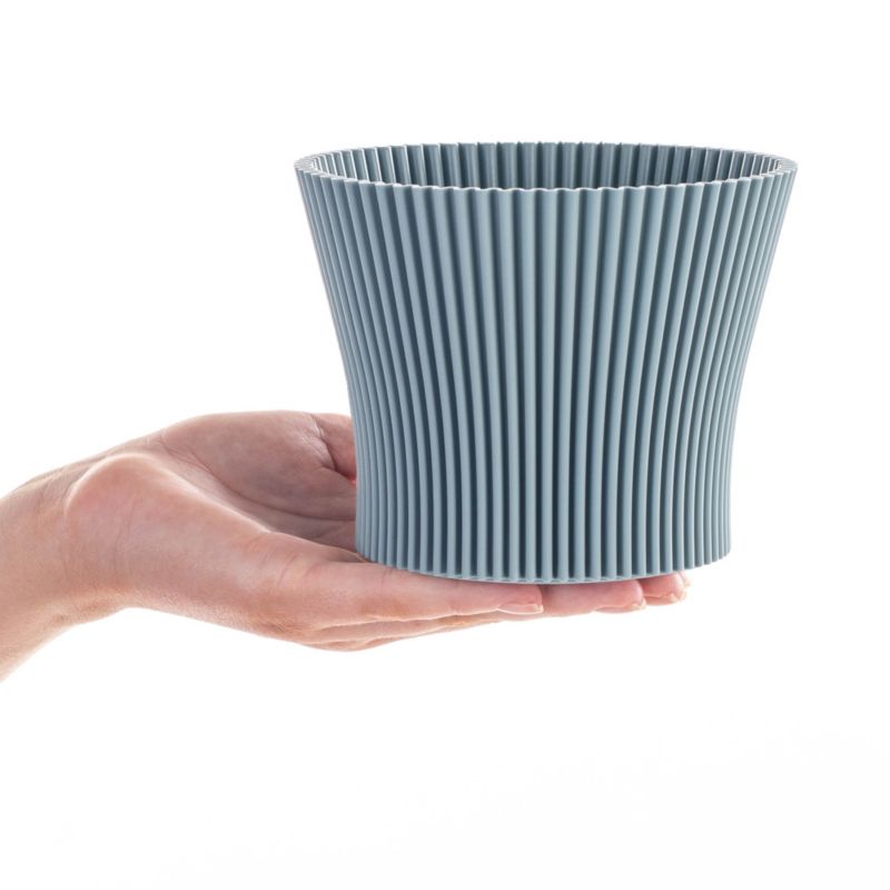 Doniczka KADAX Donica Na Kwiaty 15cm Osłonka Rośliny Kwietnik Plastikowa Zielona 1 szt.