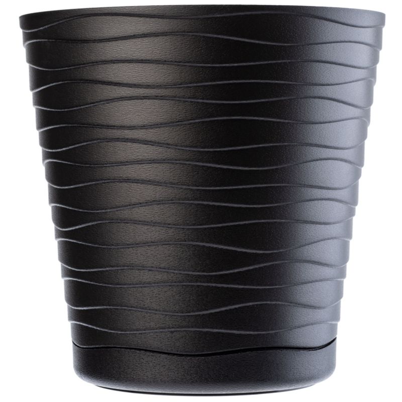 Doniczka KADAX Donica Na Kwiaty 17 cm Osłonka Z Podstawką Kwietnik Plastikowa 1 szt.