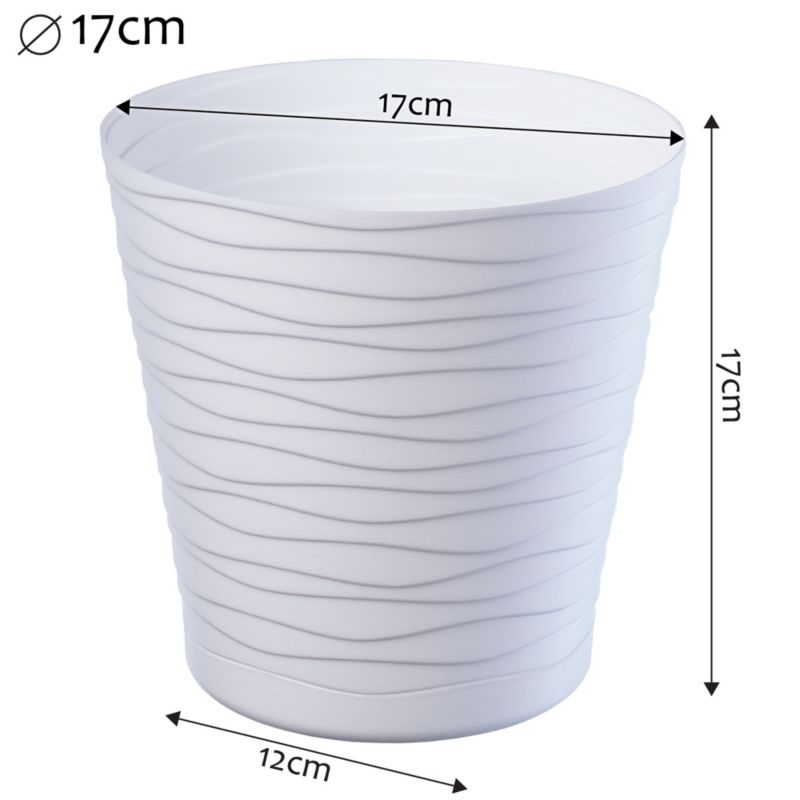 Doniczka KADAX Donica Na Kwiaty 17 cm Osłonka Z Podstawką Kwietnik Plastikowa 1 szt.