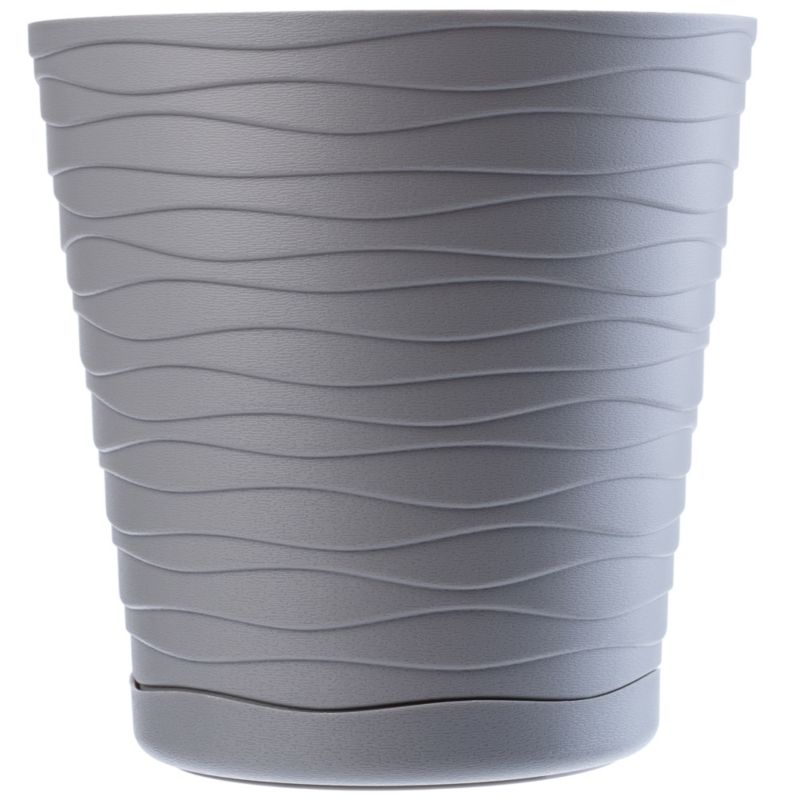 Doniczka KADAX Donica Na Kwiaty 17 cm Osłonka Z Podstawką Kwietnik Plastikowa 1 szt.