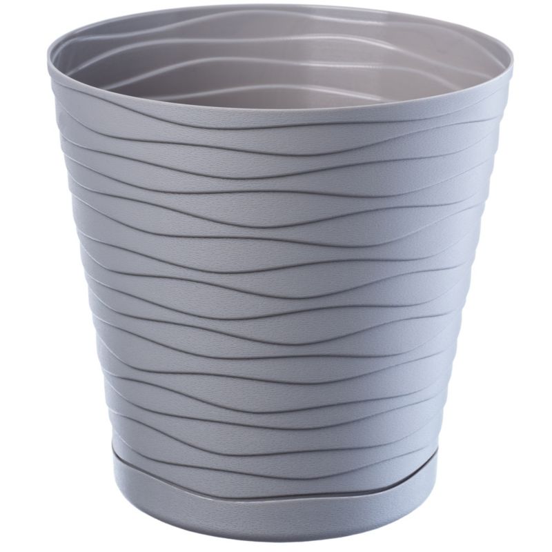 Doniczka KADAX Donica Na Kwiaty 17 cm Osłonka Z Podstawką Kwietnik Plastikowa 1 szt.