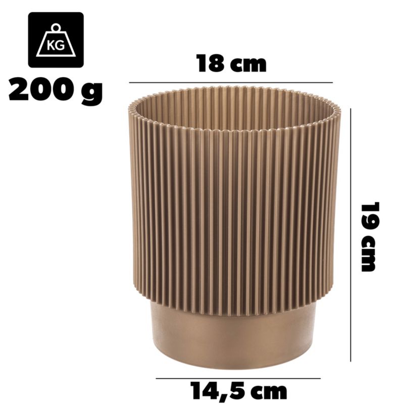 Doniczka KADAX Donica Na Kwiaty 17cm Osłonka Rośliny Kwietnik Plastikowa Złota 1 szt.