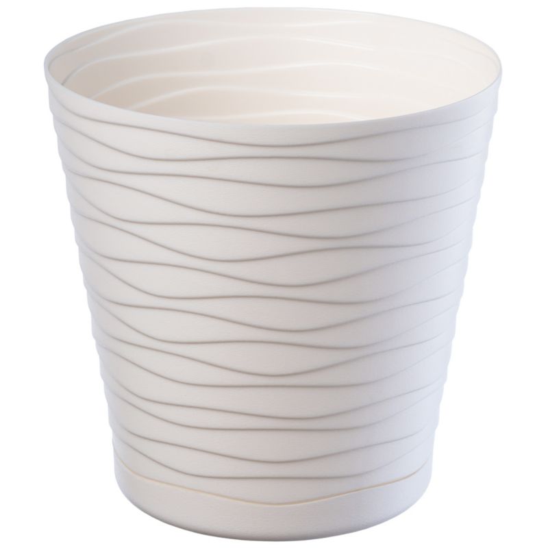 Doniczka KADAX Donica Na Kwiaty 19 cm Osłonka Z Podstawką Kwietnik Plastikowa 1 szt.