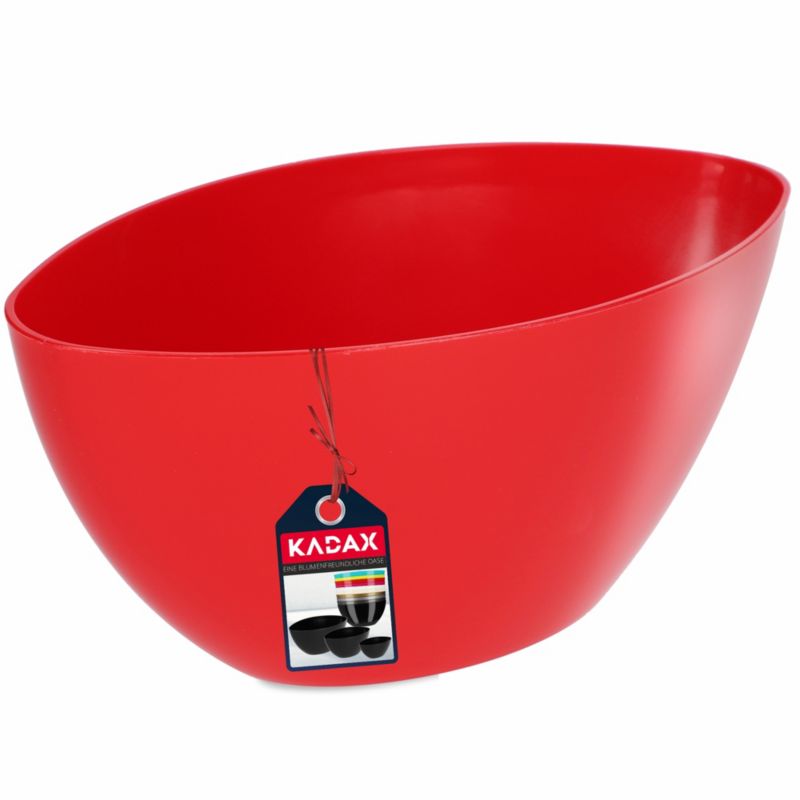 Doniczka KADAX Donica Na Kwiaty 21 cm Osłonka Owalna Kwietnik Plastikowa Czerwona 1 szt.