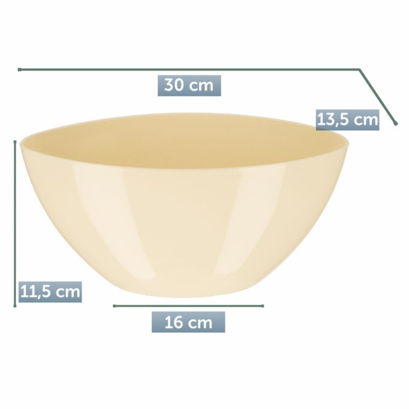 Doniczka KADAX Donica Na Kwiaty 30cm Osłonka Owalna Rośliny Plastikowa Ekri 1 szt.