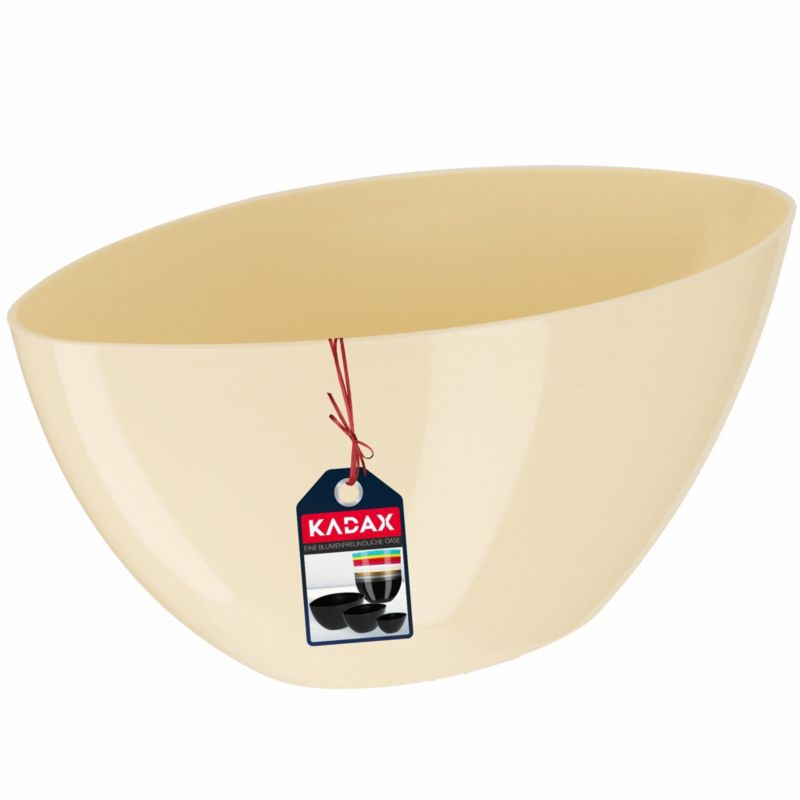 Doniczka KADAX Donica Na Kwiaty 30cm Osłonka Owalna Rośliny Plastikowa Ekri 1 szt.