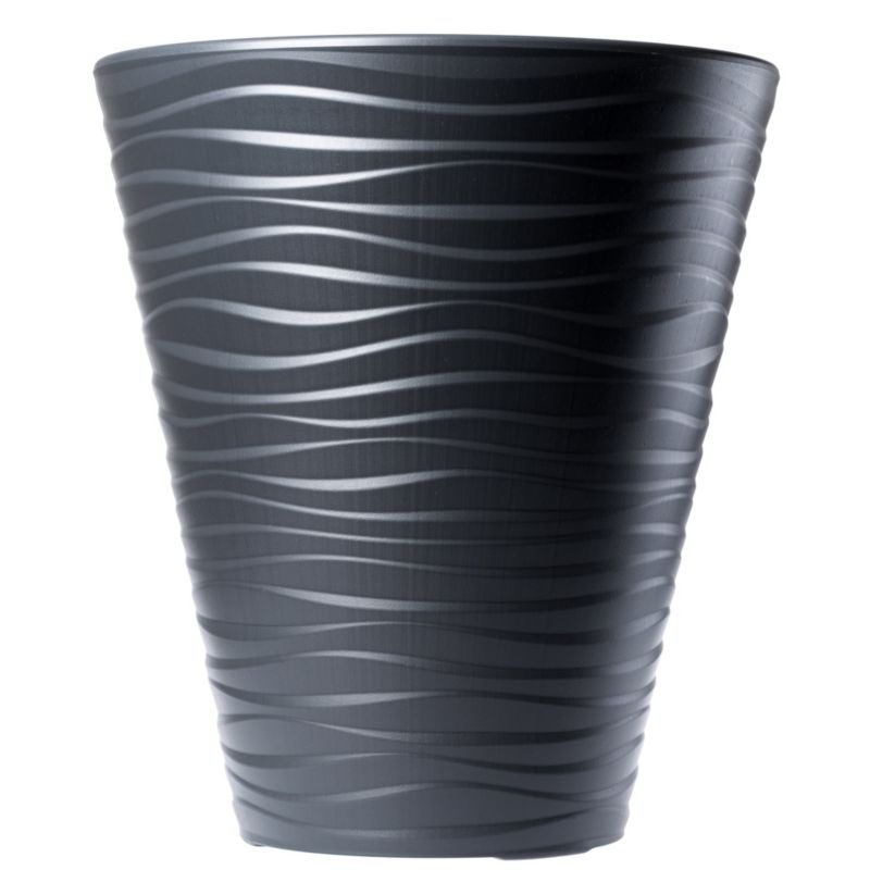 Doniczka KADAX Donica Na Kwiaty 30cm Osłonka Z Wkładem Kwietnik Antracyt Plastik 1 szt.
