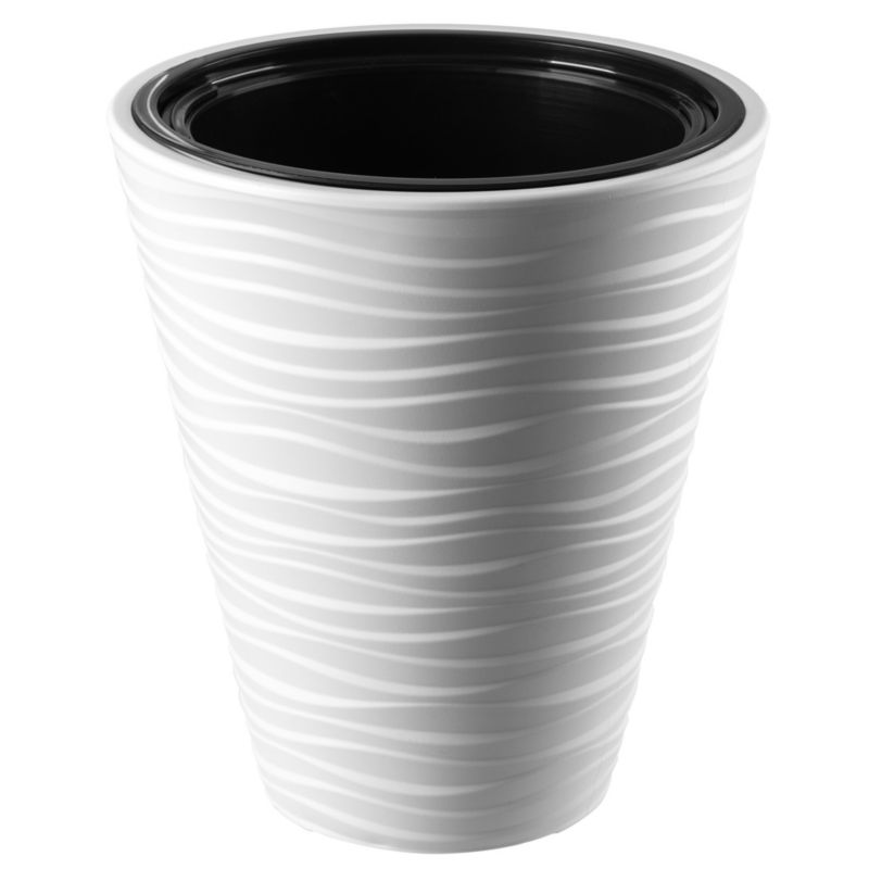 Doniczka KADAX Donica Na Kwiaty 30cm Osłonka Z Wkładem Kwietnik Biała Plastik 1 szt.