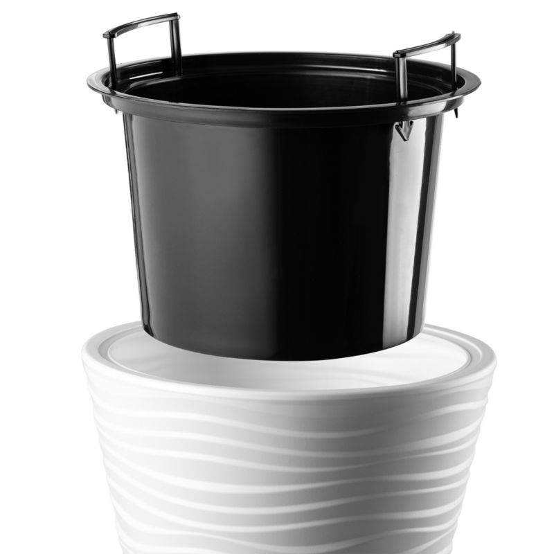 Doniczka KADAX Donica Na Kwiaty 30cm Osłonka Z Wkładem Kwietnik Biała Plastik 1 szt.