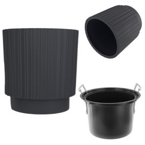 Doniczka KADAX Donica Na Kwiaty 40cm Osłonka Z Wkładem Kwietnik Plastikowa 1 szt.