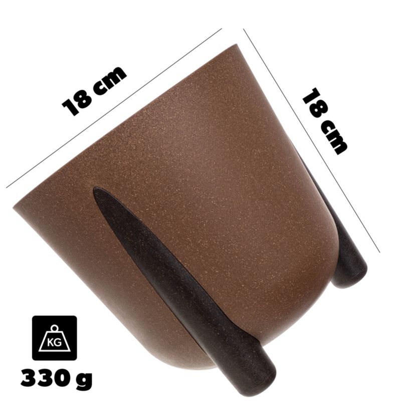 Doniczka KADAX Donica Na Kwiaty Eco Osłonka Nóżki + Wkład 18cm Brązowa 1szt.