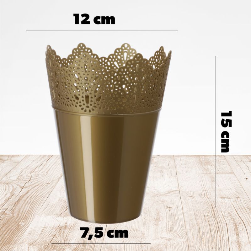 Doniczka KADAX Donica Na Kwiaty Osłonka 12cm Złota 1 szt.