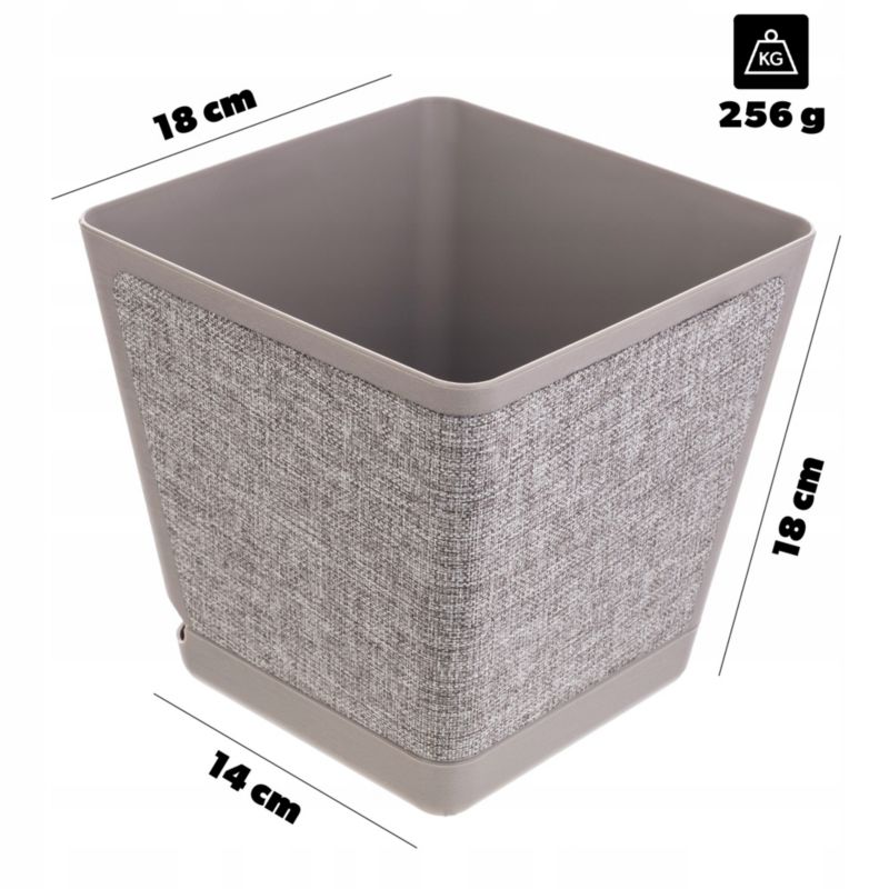 Doniczka KADAX Donica Na Kwiaty Osłonka Plastikowa 18cm Taupe Z Podstawką 1szt.