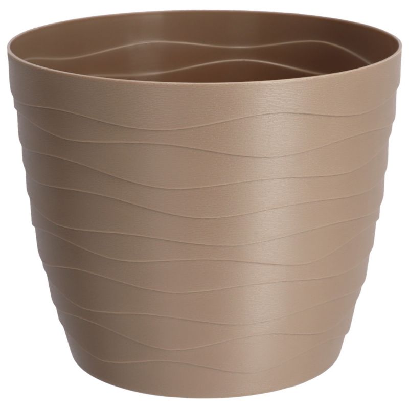 Doniczka KADAX Donica Osłonka Na Kwiaty Beżowa Okrągła 17cm Plastikowa 1 szt.