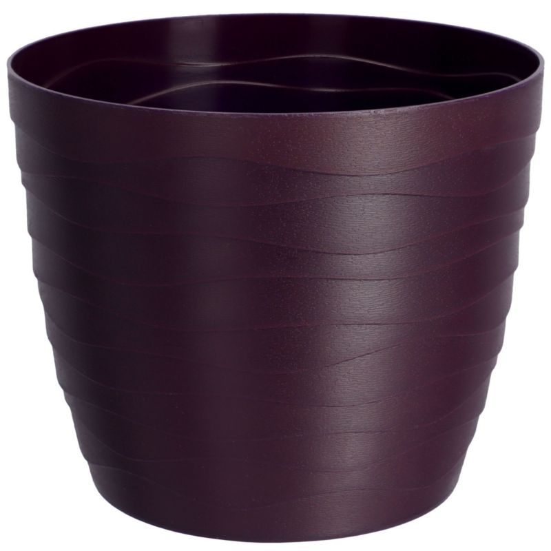Doniczka KADAX Donica Osłonka Na Kwiaty Śliwkowa Okrągła 15cm Plastikowa 1 szt.