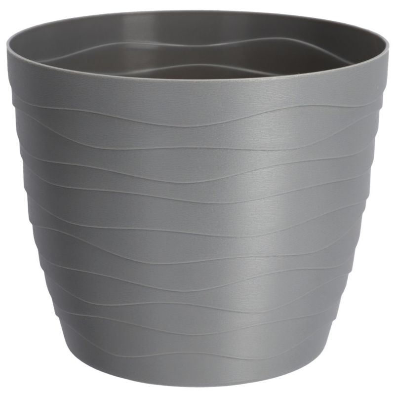 Doniczka KADAX Donica Osłonka Na Kwiaty Popielata Okrągła 15cm Plastikowa 1 szt.