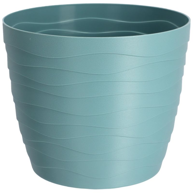 Doniczka KADAX Donica Osłonka Na Kwiaty Zielona Okrągła 13cm Plastikowa 1 szt.