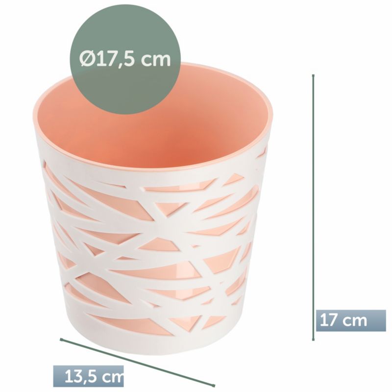 Doniczka KADAX Donica Osłonka Plastikowa Wkład Na Kwiaty 17cm Pomarańczowa 1 szt.